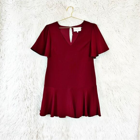 𝅺charles Henry flutter sleeve drop waist dress - Picture 1 of 8